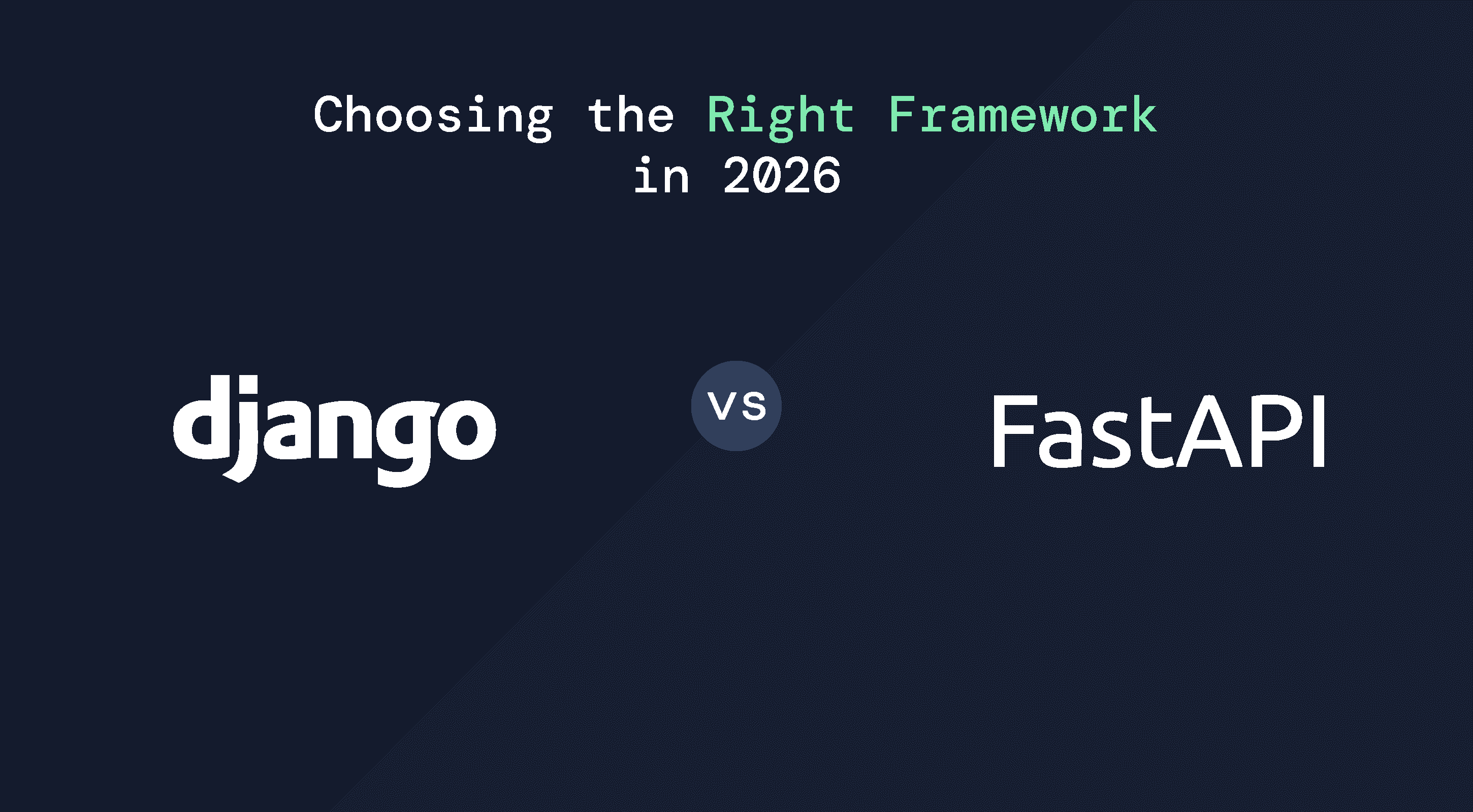 Illustration of django and FastAPI in two different background colours