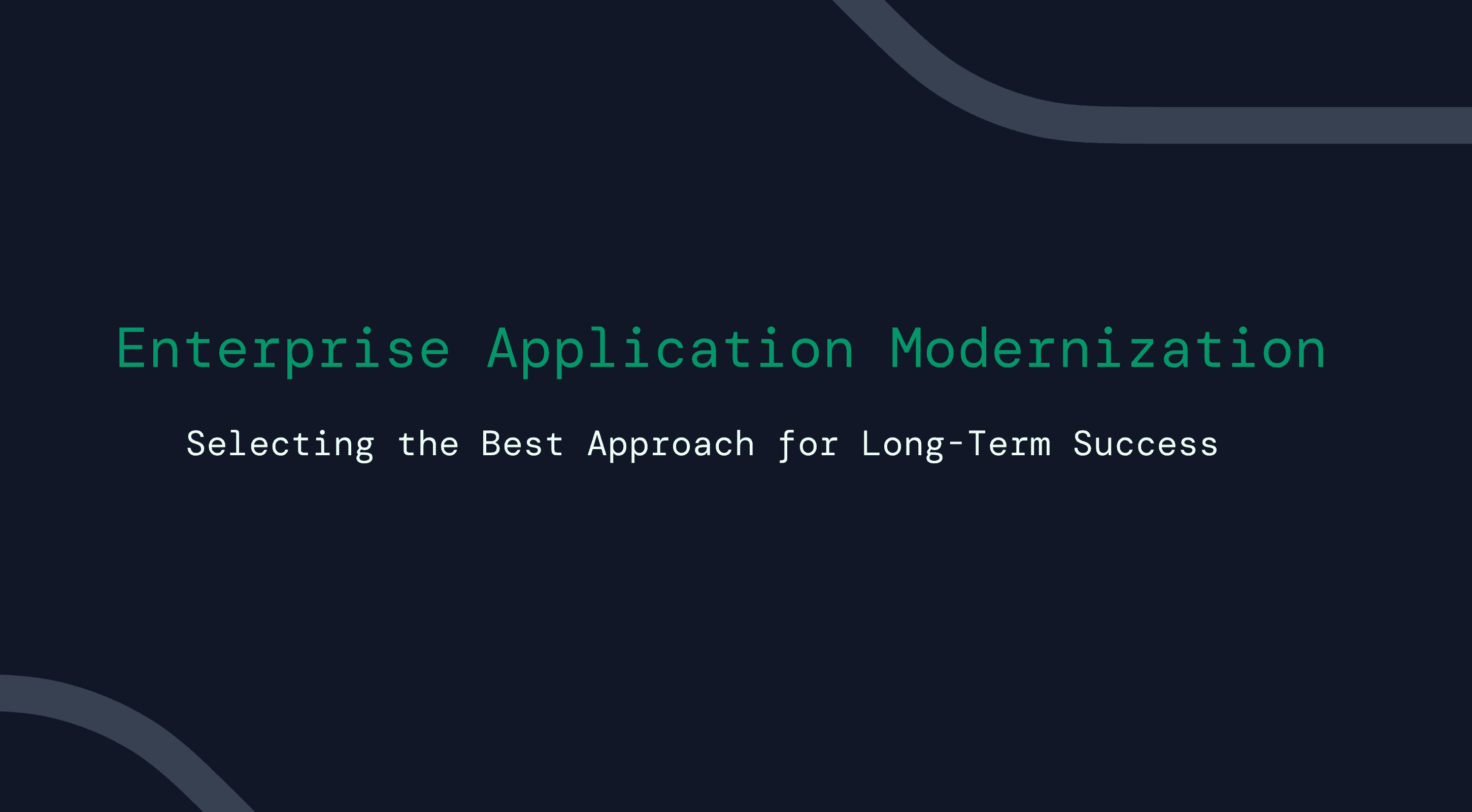 Application modernization strategies